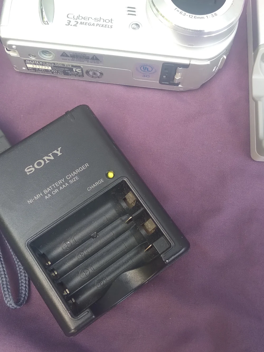 Sony Cyber-shot Silver 3.2MP Digital Camera with Chargers